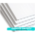 Corrugated substrates with text highlighting their properties on a white background